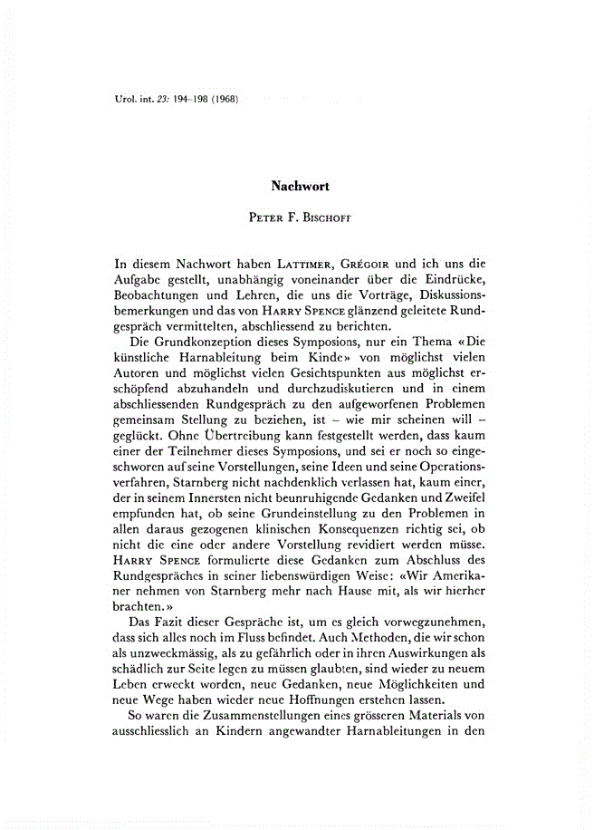 First page of Nachwort
