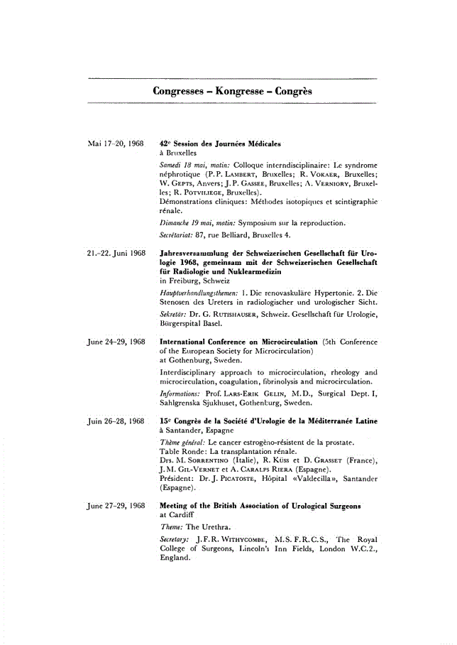 First page of Congresses