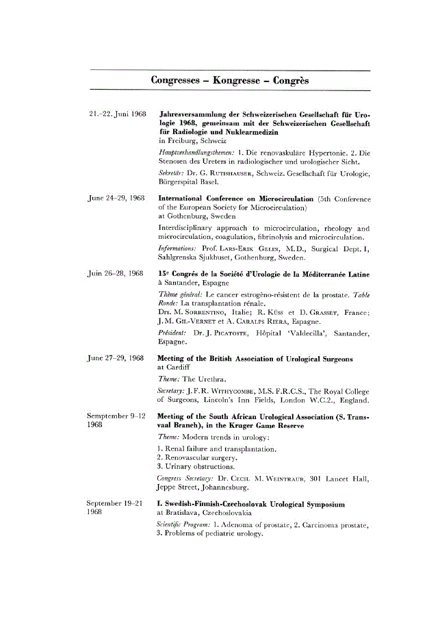 First page of Congresses