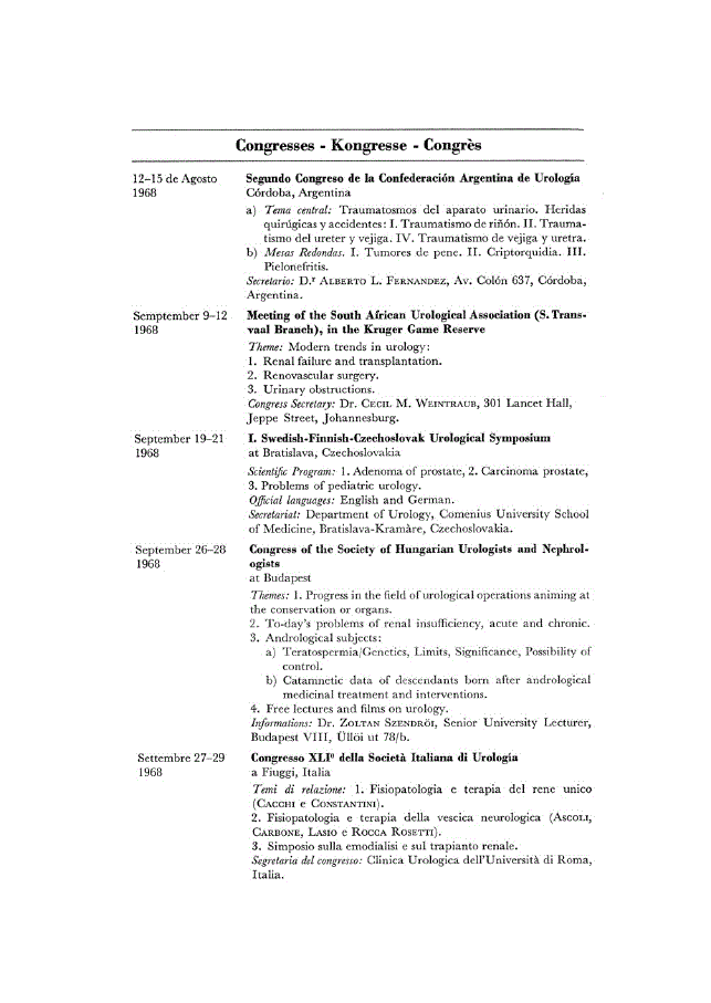 First page of Congresses