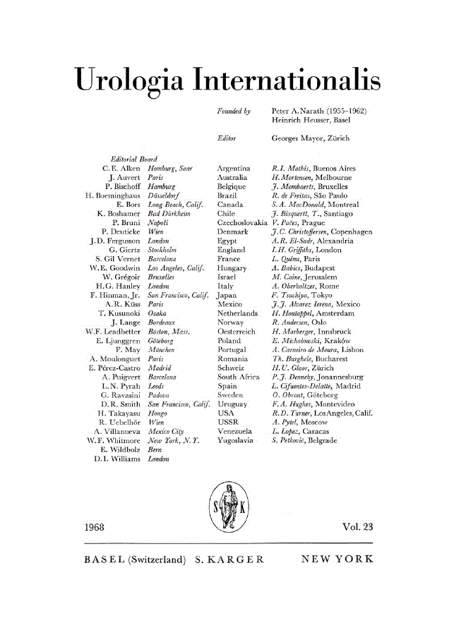 First page of Contents, Vol. 23, 1968