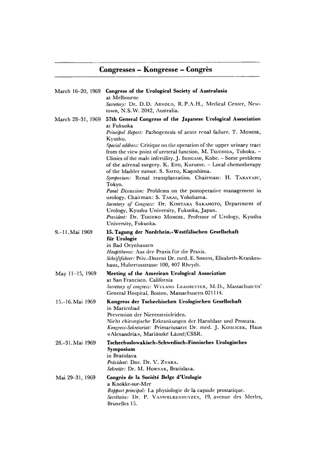First page of Congresses