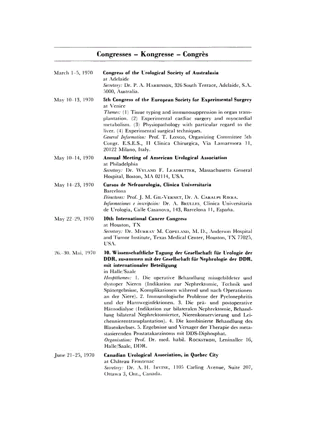 First page of Congresses