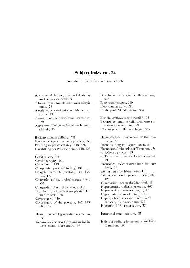 First page of Subject Index vol. 24