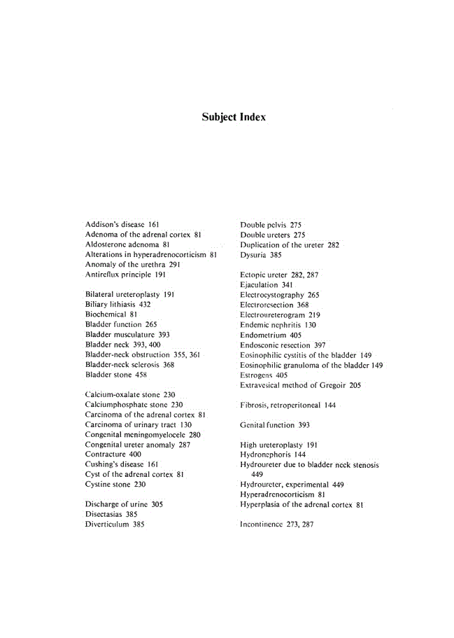 First page of Subject Index