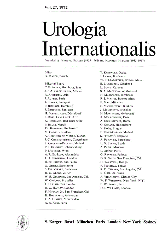 First page of Contents, Vol. 27, 1972
