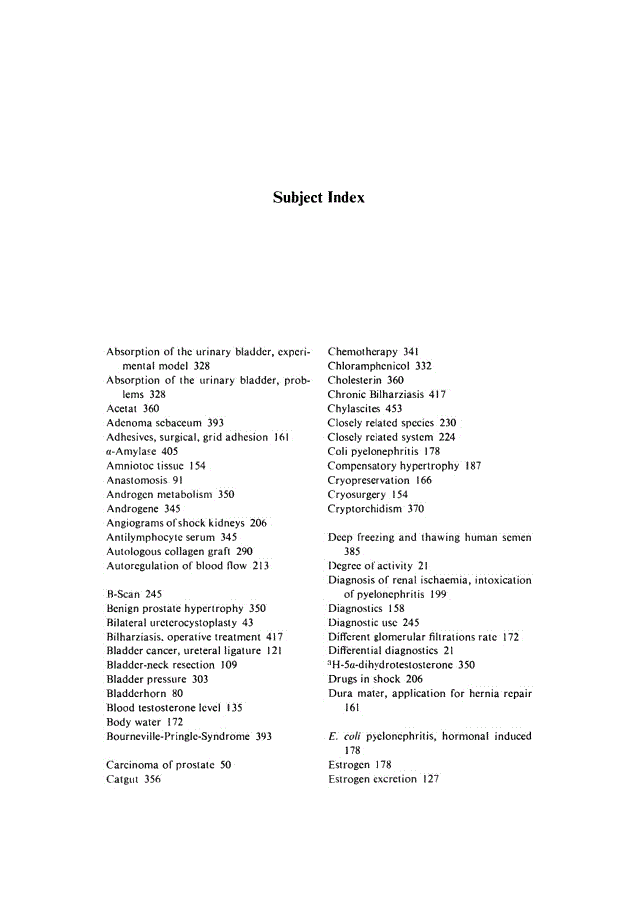 First page of Subject Index