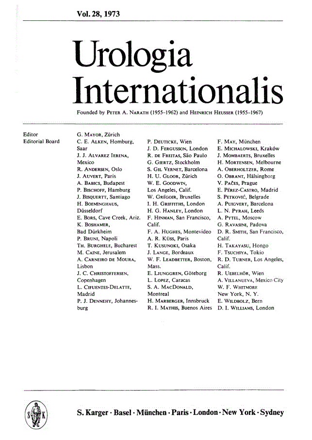 First page of Contents, Vol. 28, 1973