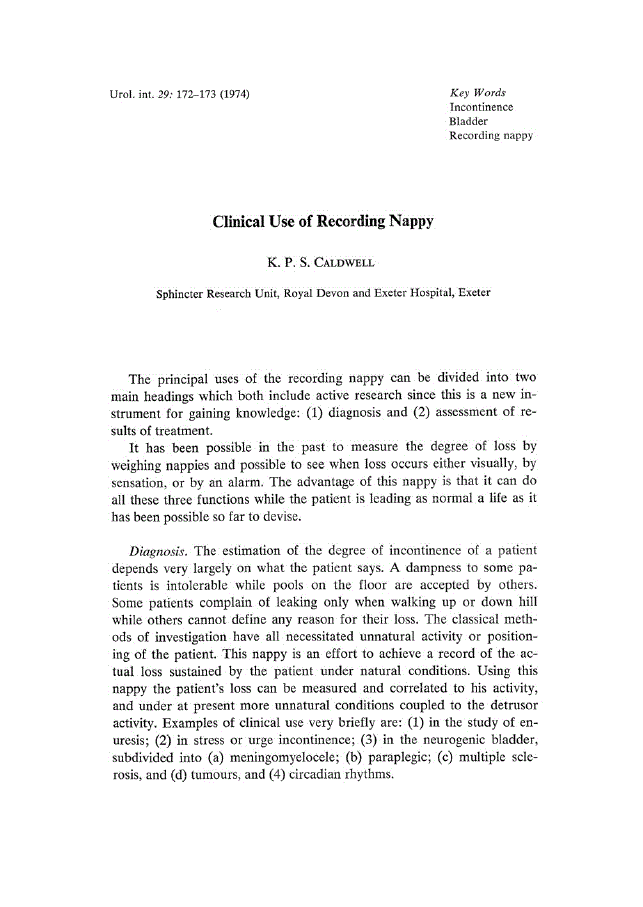 First page of Clinical Use of Recording Nappy
