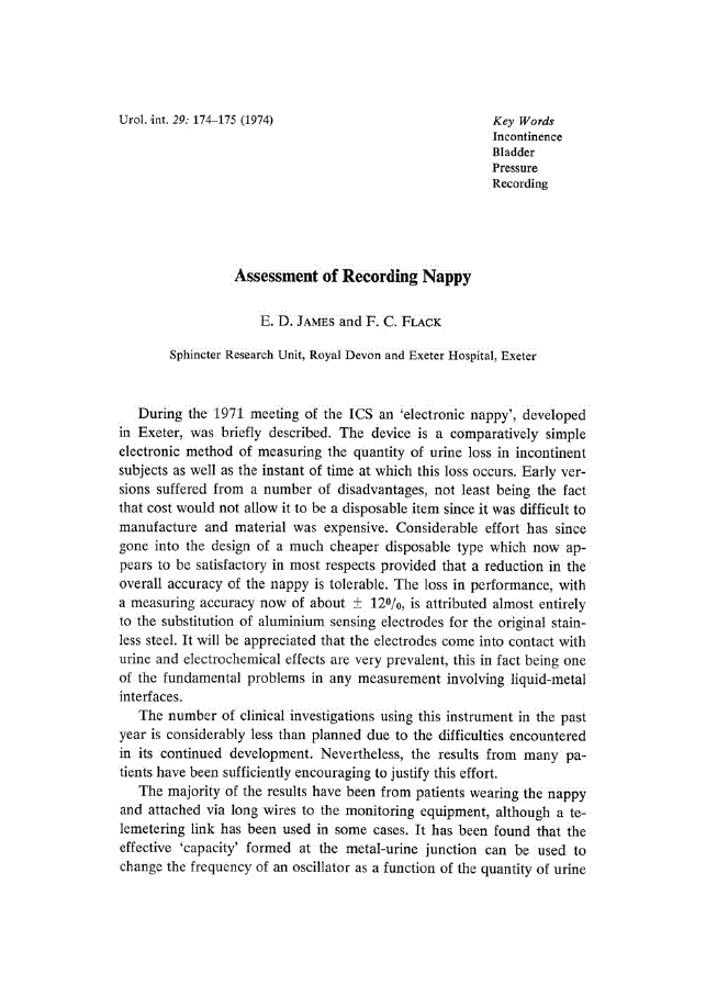 First page of Assessment of Recording Nappy