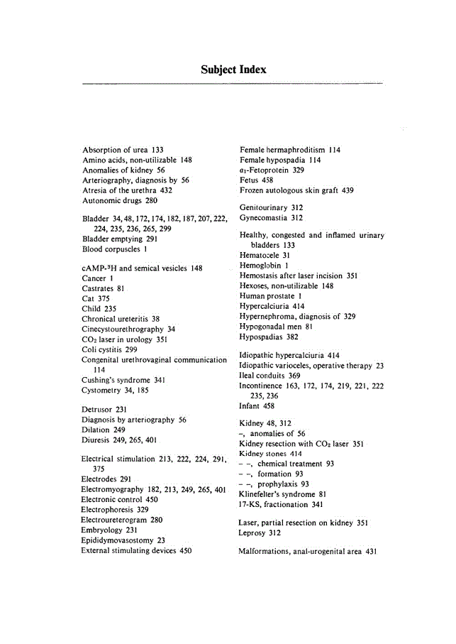 First page of Subject Index