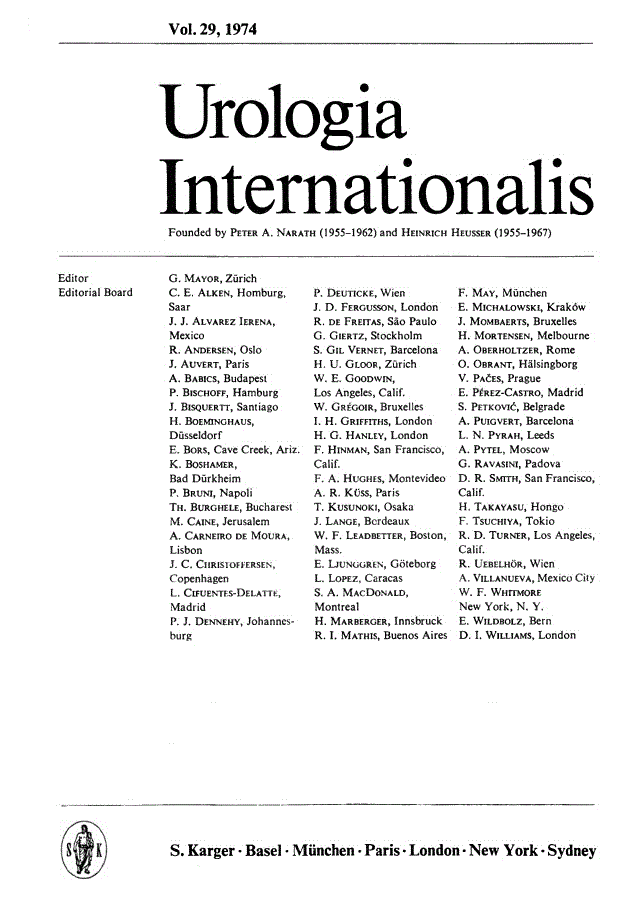 First page of Contents, Vol. 29, 1974