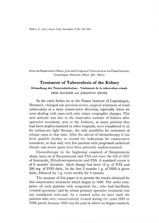 First page of Treatment of Tuberculosis of the Kidney