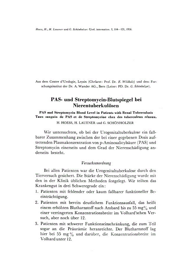 First page of PAS- und Streptomycin-Blutspiegel bei Nierentuberkulösen