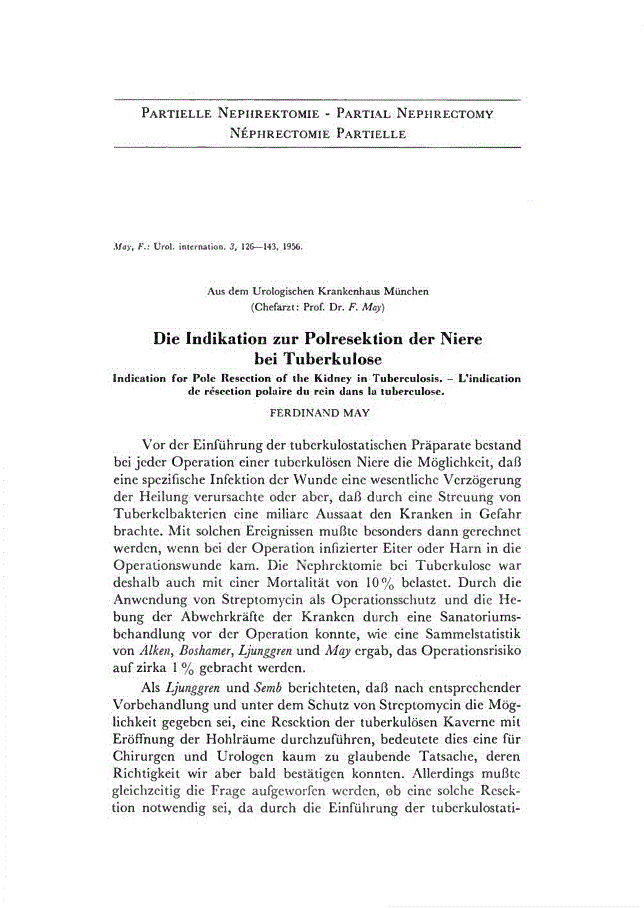First page of Die Indikation zur Polresektion der Niere bei Tuberkulose
