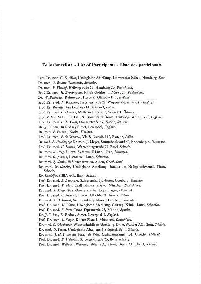 First page of Teilnehmerliste