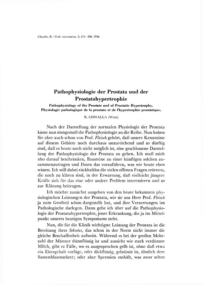 First page of Pathophysiologie der Prostata und der Prostatahypertrophie