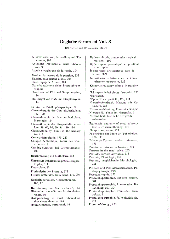 First page of Register rerum ad Vol. 3