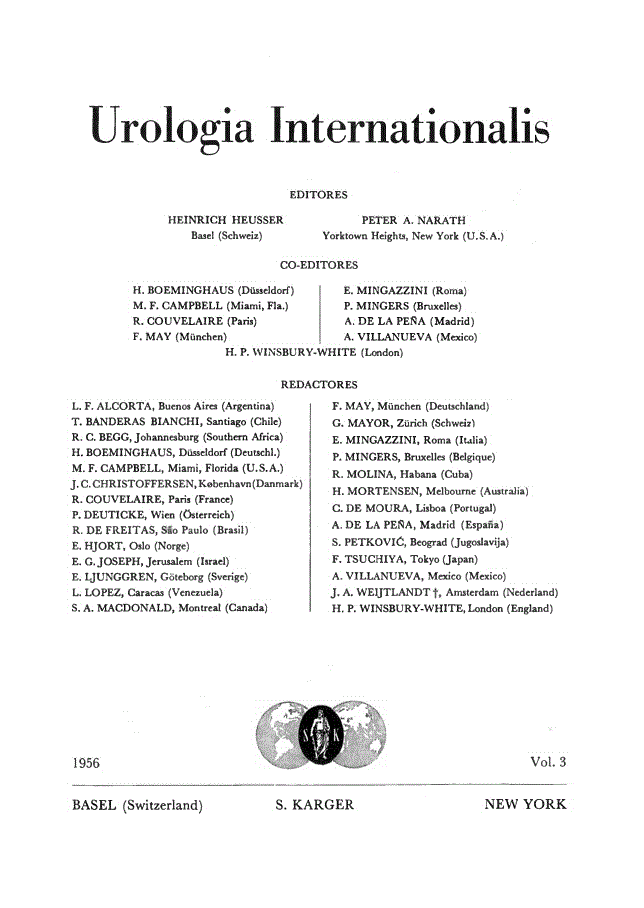 First page of Contents, Vol. 3, 1956