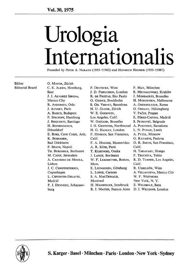 First page of Contents, Vol. 30, 1975