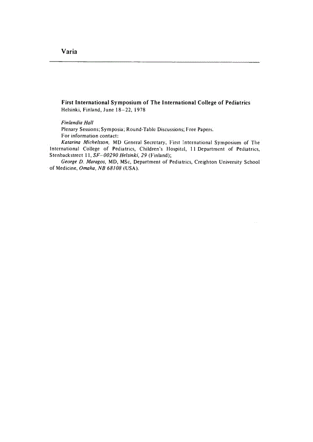 First page of Varia