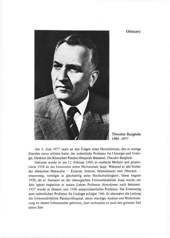 First page of Theodor Burghele, 1905–1977