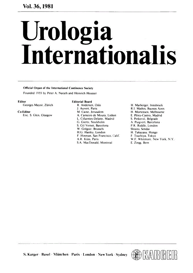 First page of Contents, Vol. 36, 1981