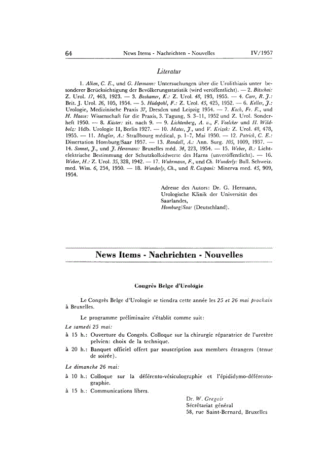 First page of News Items