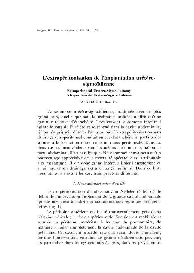 First page of L’extrapéritonisation de l’implantation urétéro-sigmoïdienne