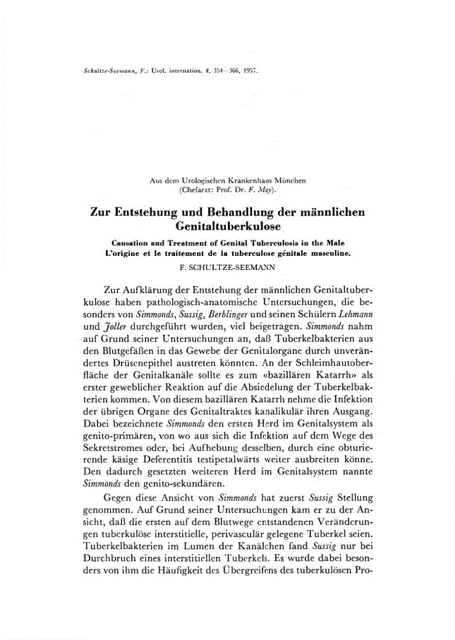 First page of Zur Entstehung und Behandlung der männlichen Genitaltuberkulose