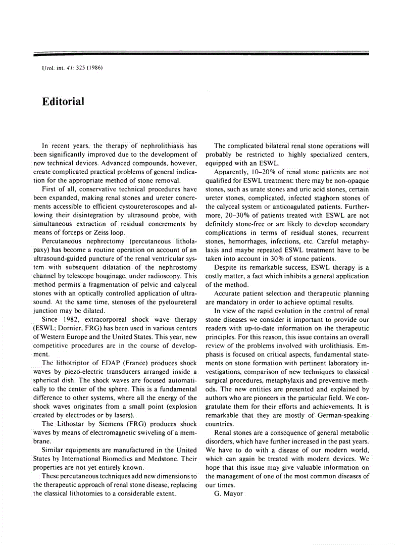 First page of Editorial