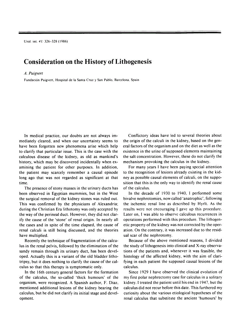 First page of Consideration on the History of Lithogenesis