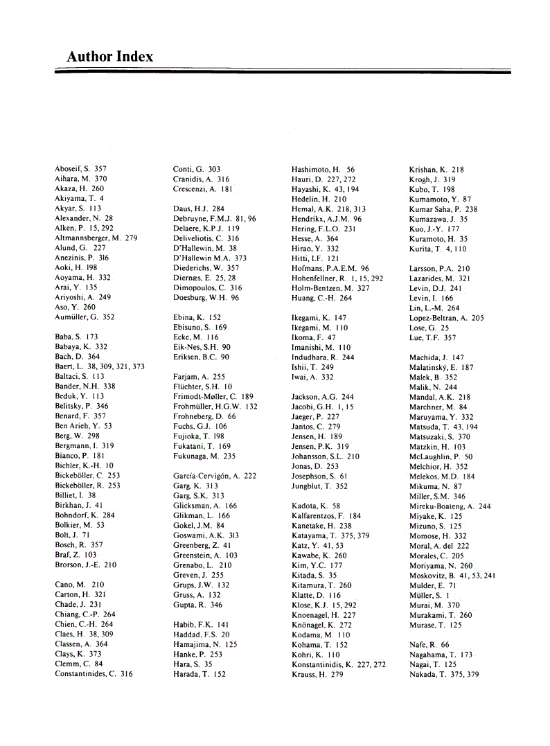 First page of Author Index