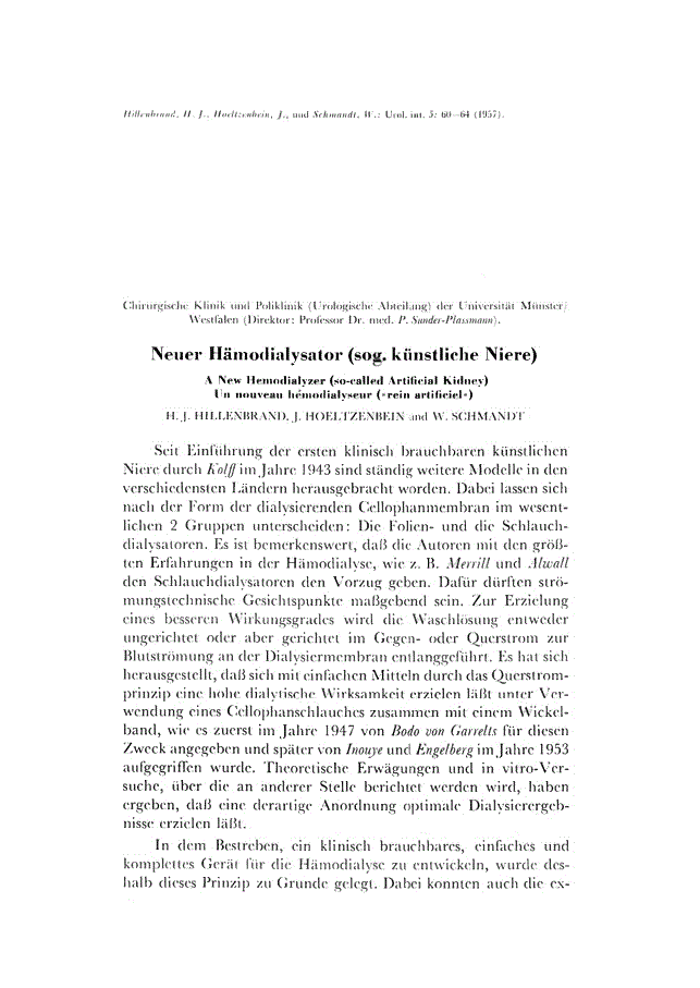 First page of Neuer Hämodialysator (sog. künstliche Niere)