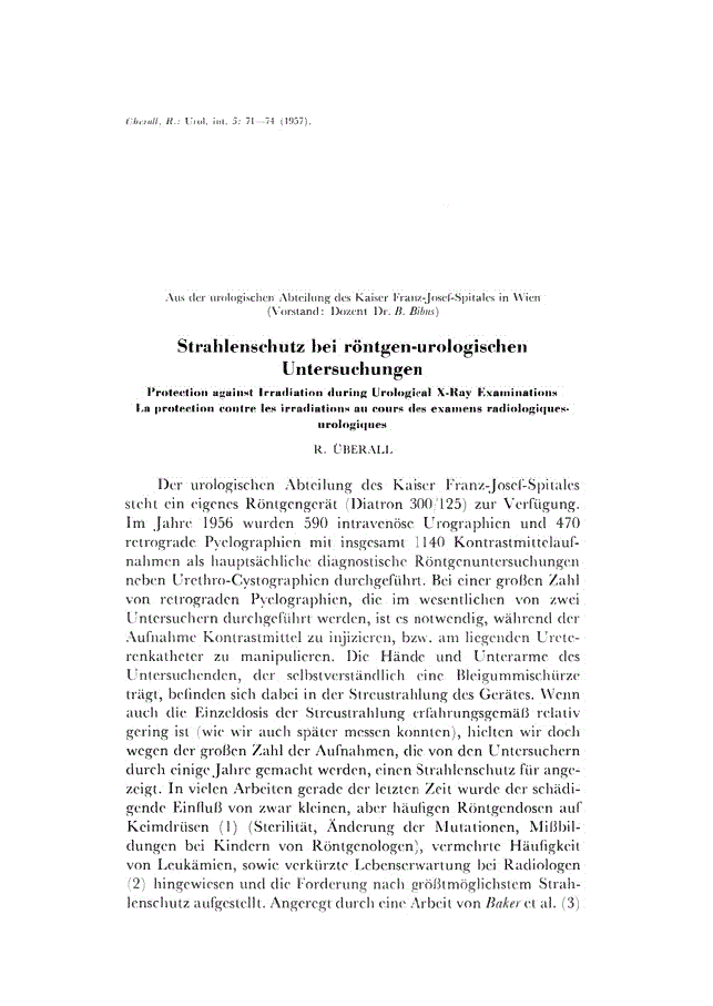 First page of Strahlenschutz bei röntgen-urologischen Untersuchungen