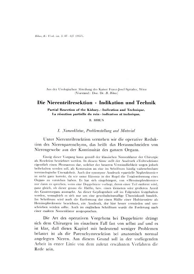 First page of Die Nierenteilresektion – Indikation und Technik