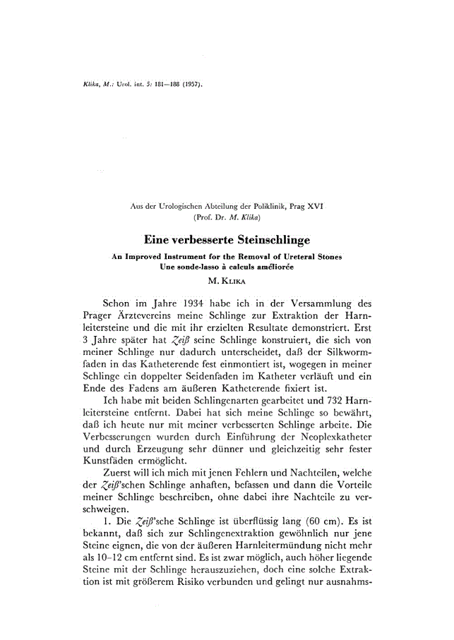 First page of Eine verbesserte Steinschlinge
