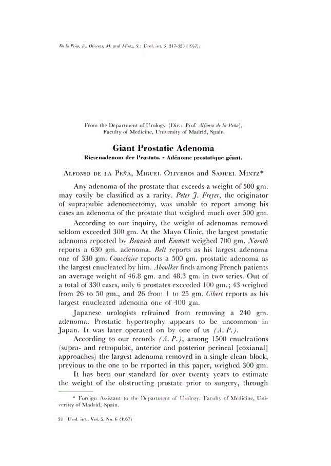 First page of Giant Prostatic Adenoma