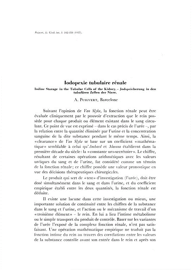 First page of Iodopexie tubulaire rénale
