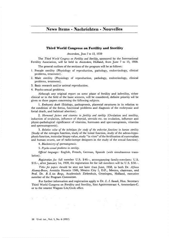 First page of News Items