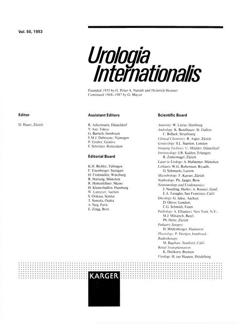 First page of Contents, Vol. 50, 1993