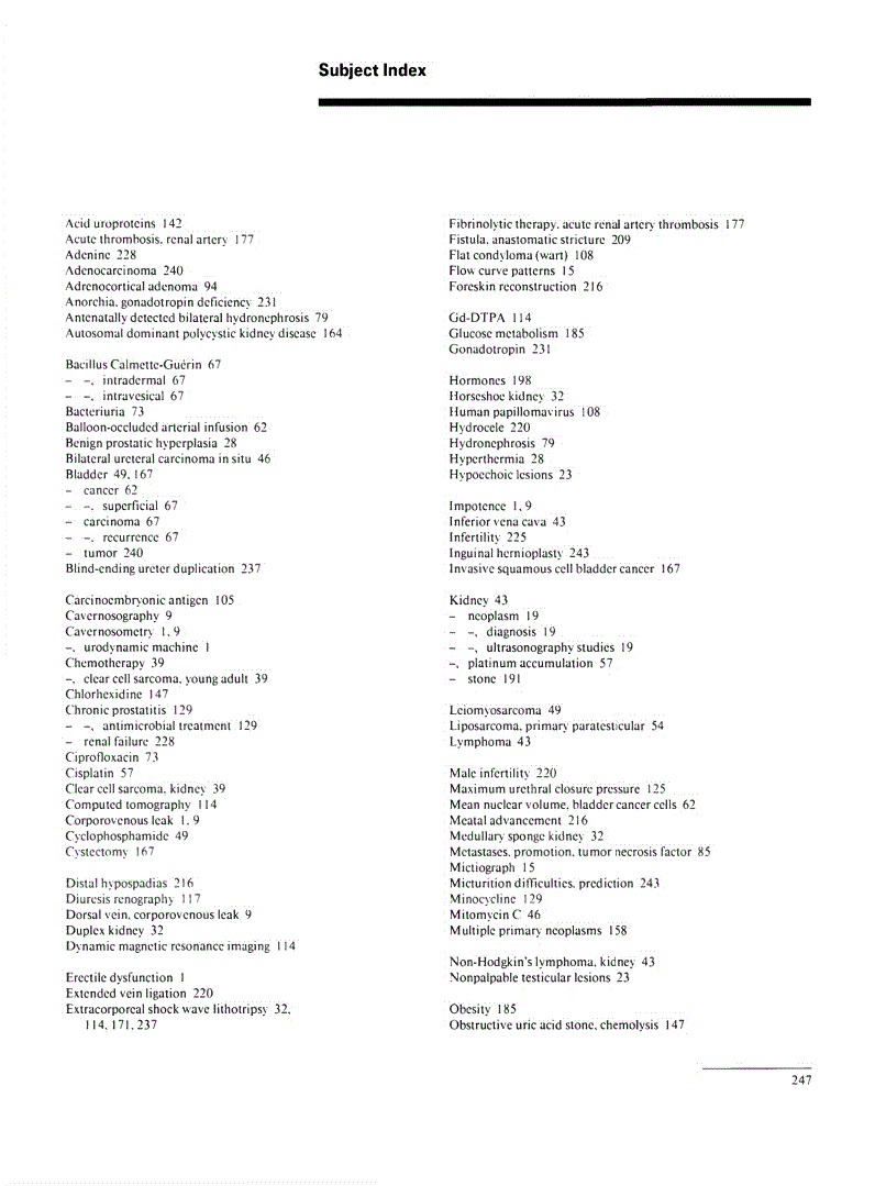 First page of Subject Index