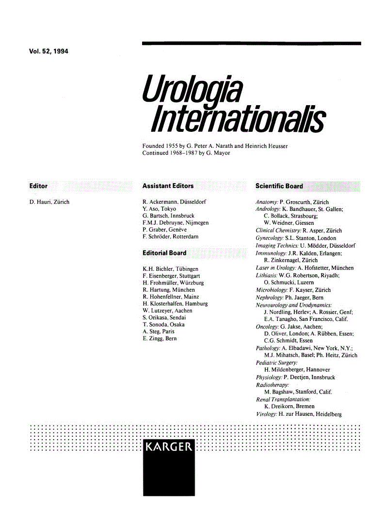 First page of Contents, Vol. 52, 1994