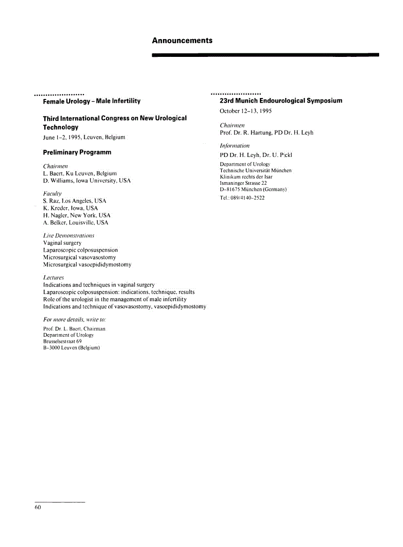 First page of Announcements