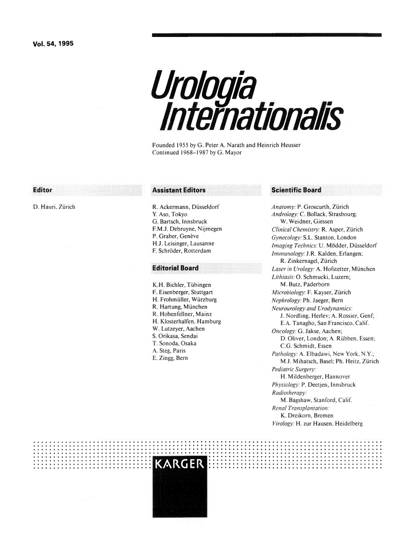 First page of Contents, Vol. 54, 1995