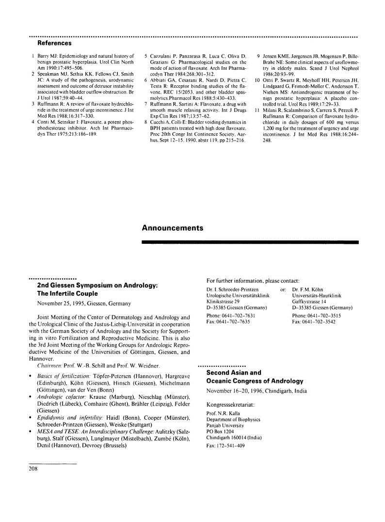 First page of Announcements