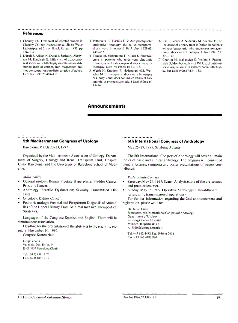 First page of Announcements