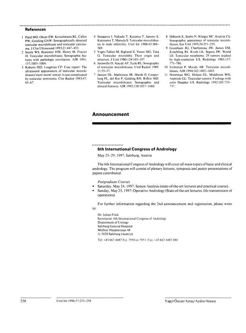 First page of Announcement