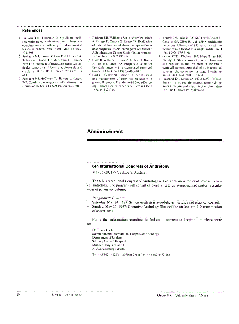 First page of Announcement