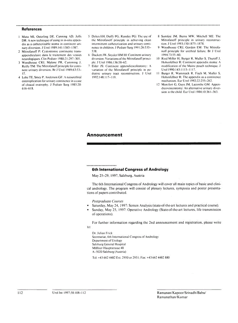 First page of Announcement